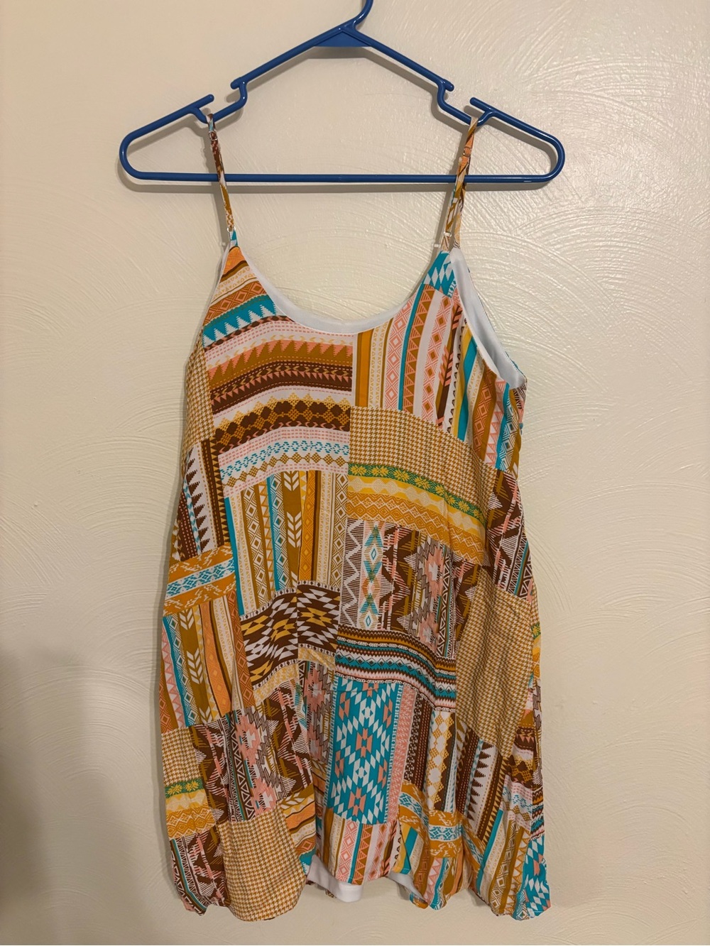 Savanna Jane Embroidered Boho Swing Cami Tank Top Medium Aztec Tribal Print - Picture 8 of 8